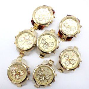 Mon Sheri Chronograph Watch Lot 7 Womens Gold Tone Stainless Steel Classic